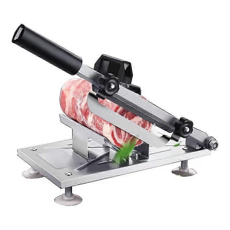 Manual Meat Slicer Household Frozen Meat Cutting Machine Vegetables Cutter Desktop Alloy+Stainless Steel Thickness Adjustable