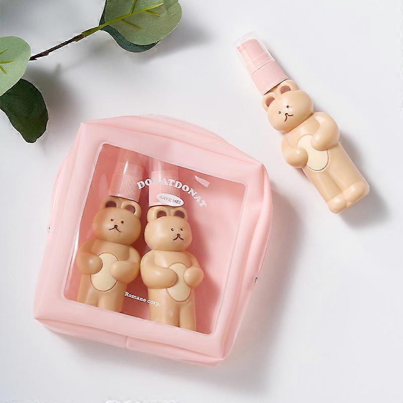 Portable Lotion Bottle Spray Bottle Cute Bear Empty Pump Clear Bottle Lotion Shampoo Dispenser Refillable Bottles 3Pcs/Set