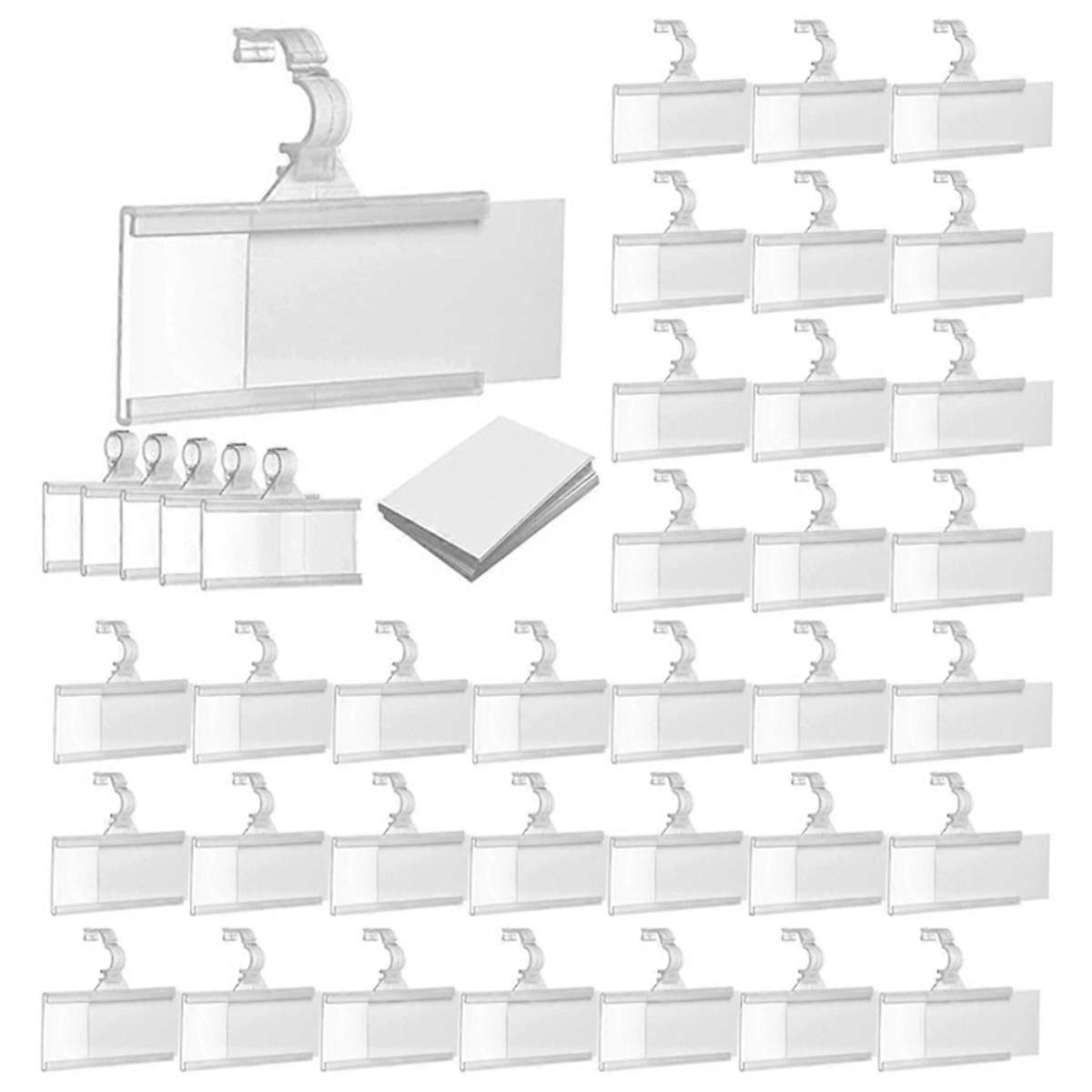150 Pieces Plastic Wire Shelf Label Holders, Reusable Price Label Holder with Locks, Label Display Holder