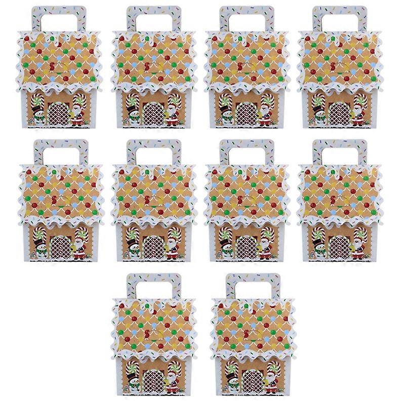 10pcs Christmas Handbag Candy Boxes Small White Edge