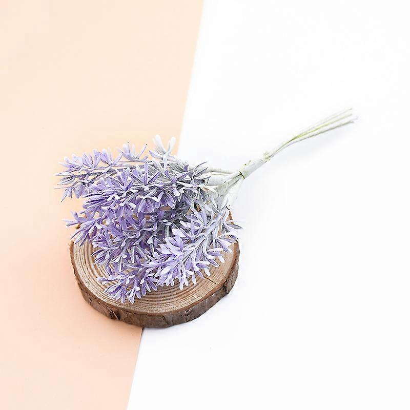 6pcs Artificial Plants Fake Foam Lavender Decorative Wreaths DIY Vases Home Wedding Decor Scrapbooking Gifts Box Silk Flowers