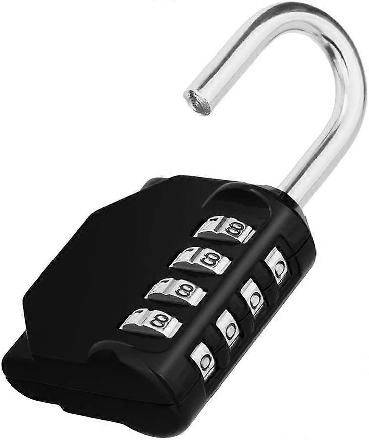 Combination Locker Padlock, 4 Digit Coded Padlock, Gym Lock, School Locker Lock, Weatherproof Combination Lock Outdoor (Black)