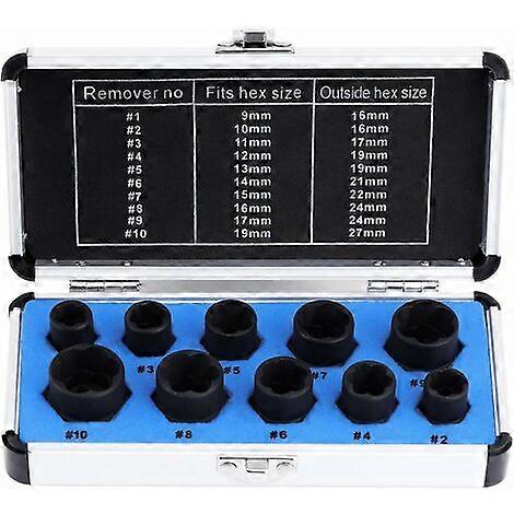 Socket Sets, Nut Extractor, Damaged Bolt Extractor Socket Set 9-19Mm (10Pcs)