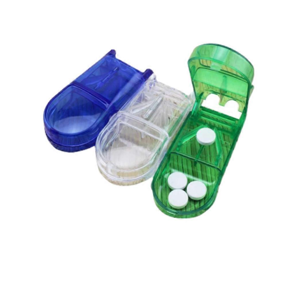 Pill Cutter and Splitter Box - Medication Divider with Built-In Blade, Ideal for Elderly