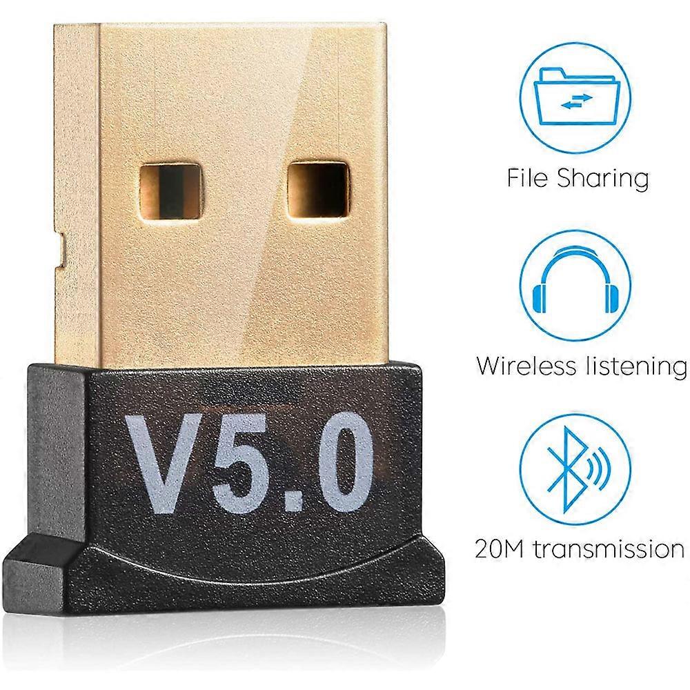 USB Wireless Bluetooth 5.0 Receiver Adapter Audio Dongle Sender Transmitter For PC Headset, Printer, Speaker, PS4/ Xbox
