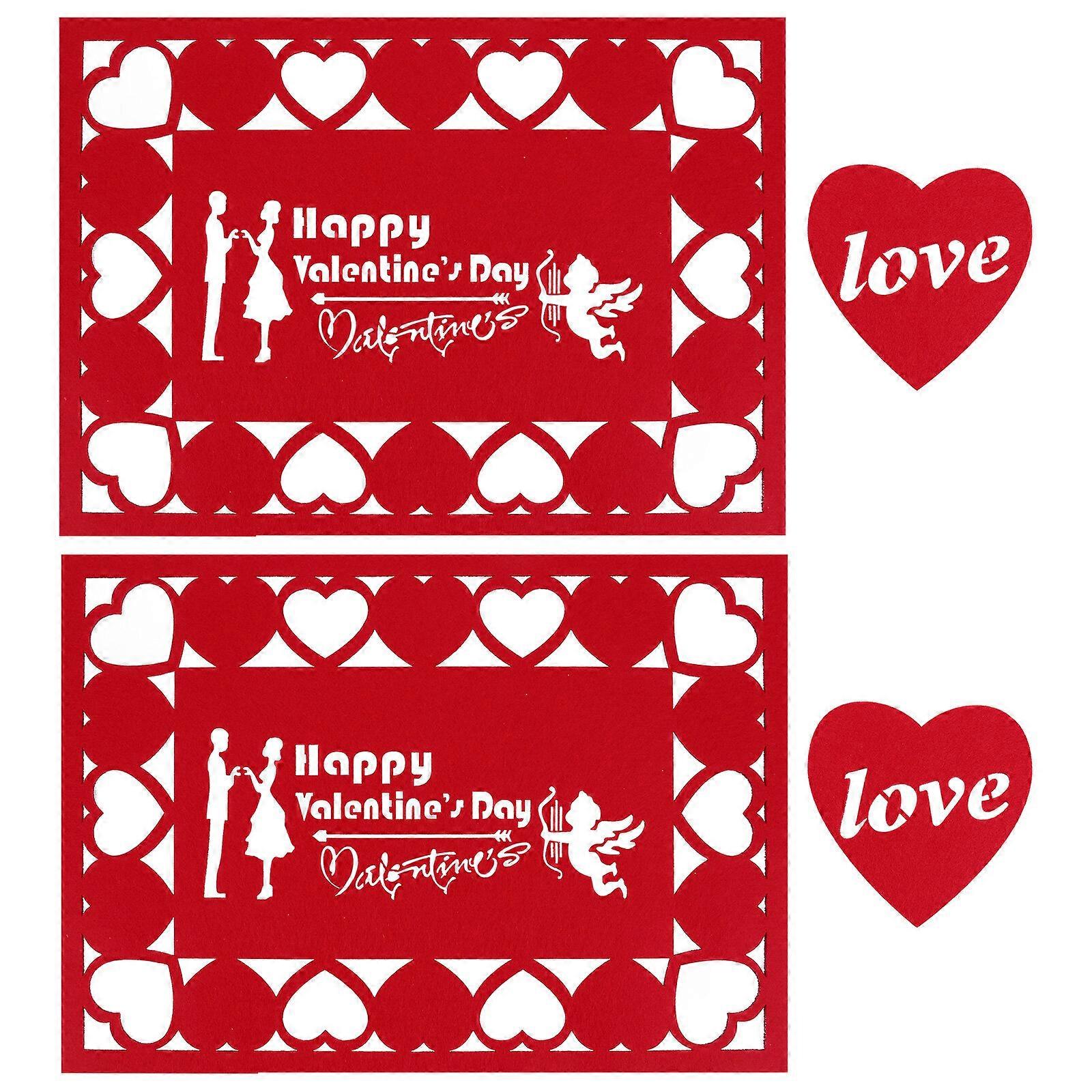 4pcs/ Set Valentine's Day Placemats Tabletop Coasters  Party Tableware Mats