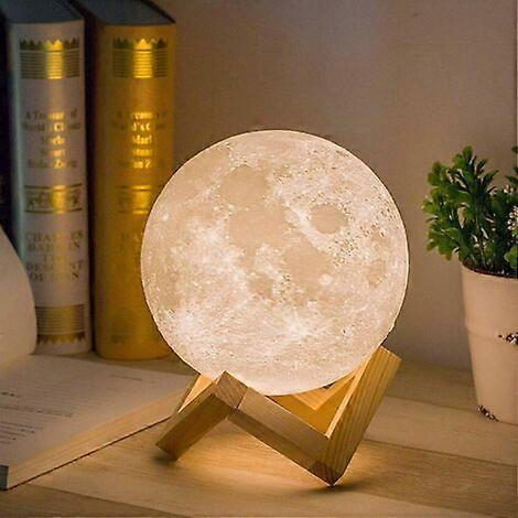 USB Rechargeable Moon Night Light Warm/Cool White (12cm)