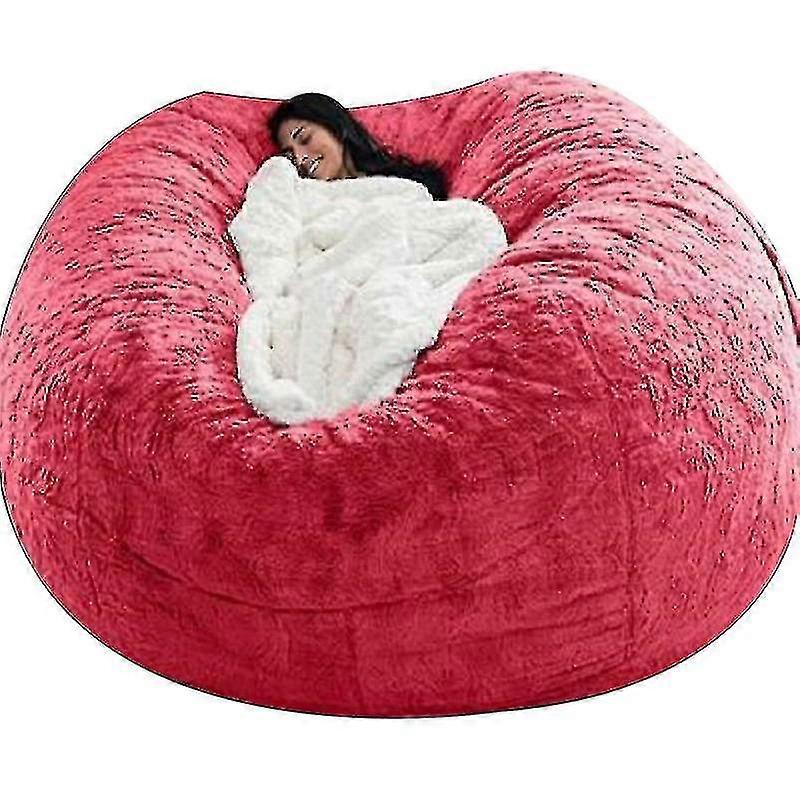 Bean Bag Chair Cover, Soft Fluffy Fur Portable Lazy Sofa Cover