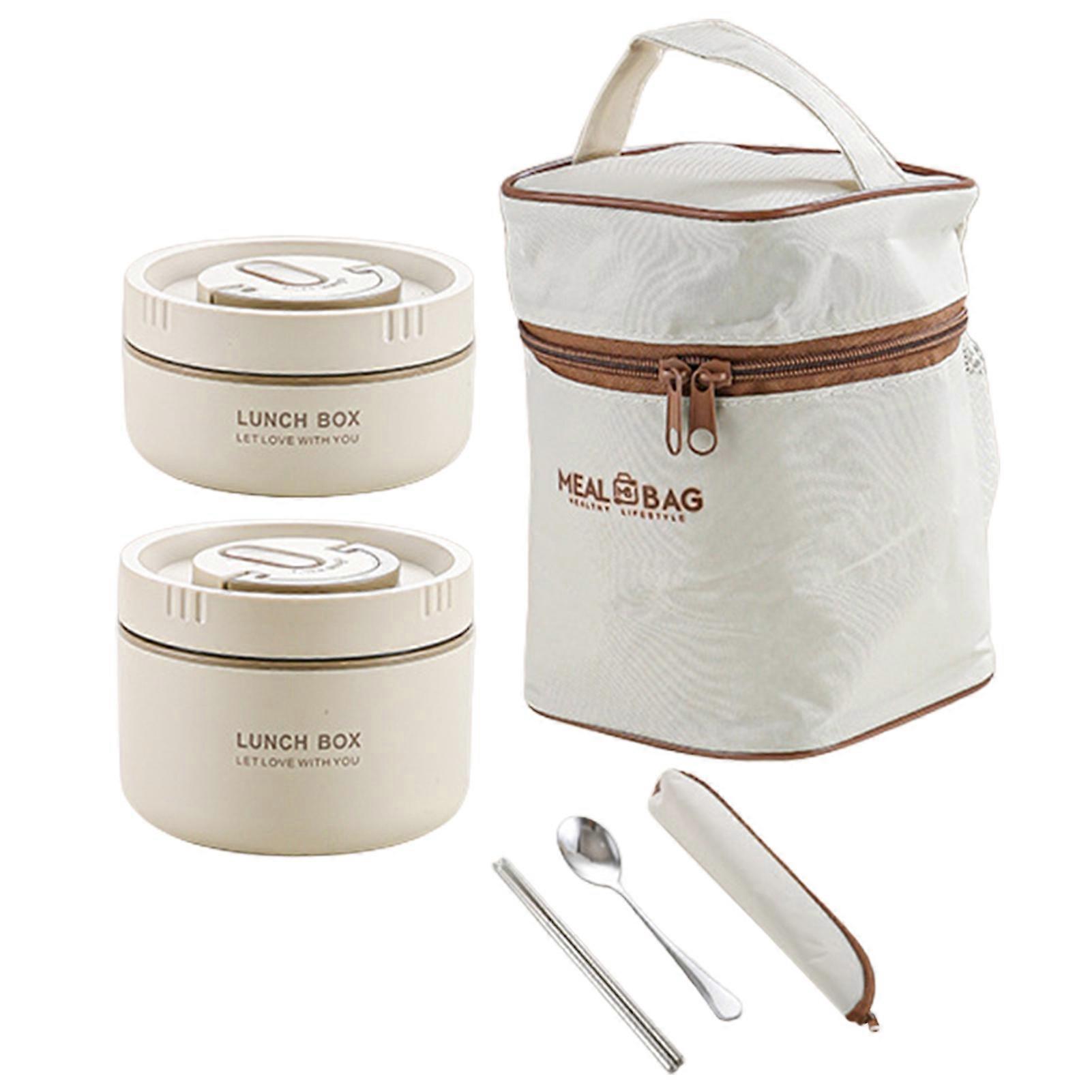 1 Set Lunch Box with Lunch Bag And Tableware Leakproof Portable Insulated Lunch Box for Daily Use