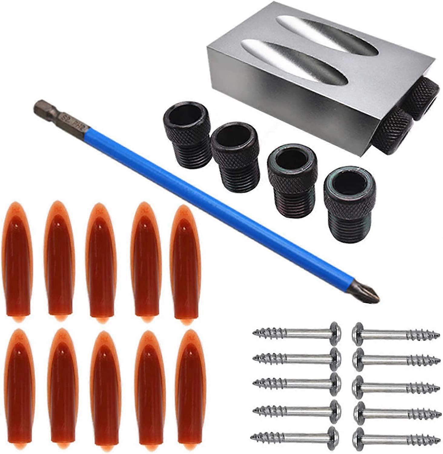 15 Degree Angle Drilling Jig For Woodworking  28PCS