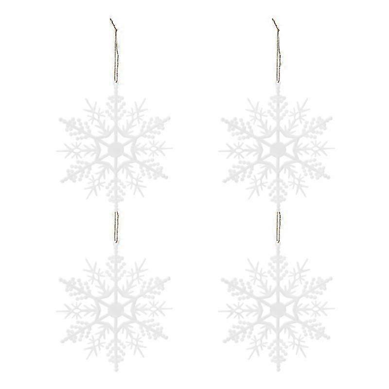 4pcs Artificial Christmas Snowflake New Year Xmas Tree Pendants (random Style)