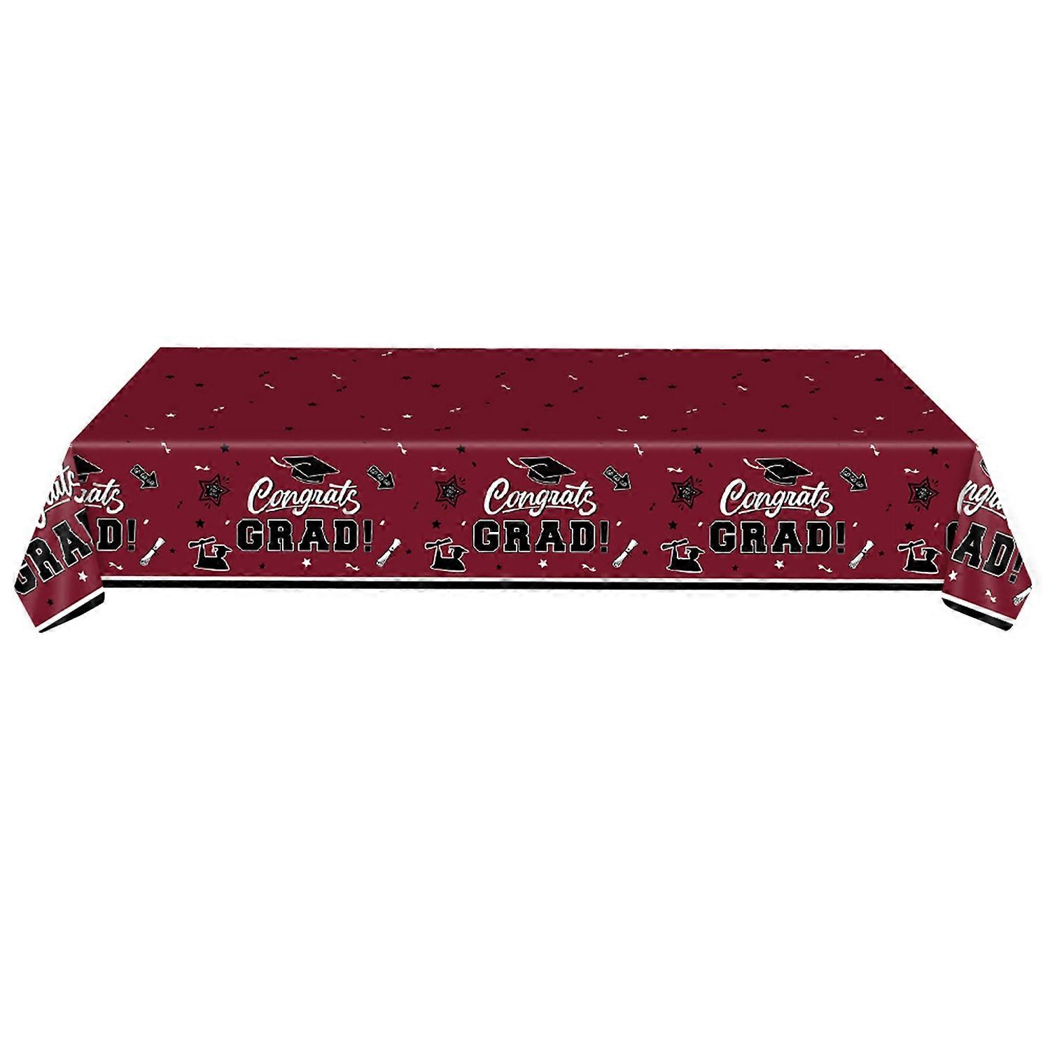 Graduation Party Tablecloth Congrats Grad Printing Rectangular Plastic Table Cover Graduation Party