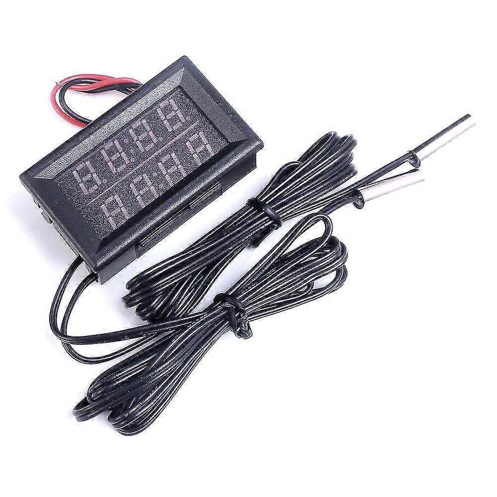 Dual Red Led Digital Display Thermometer Waterproof Temperature Sensor 0.56 Inch