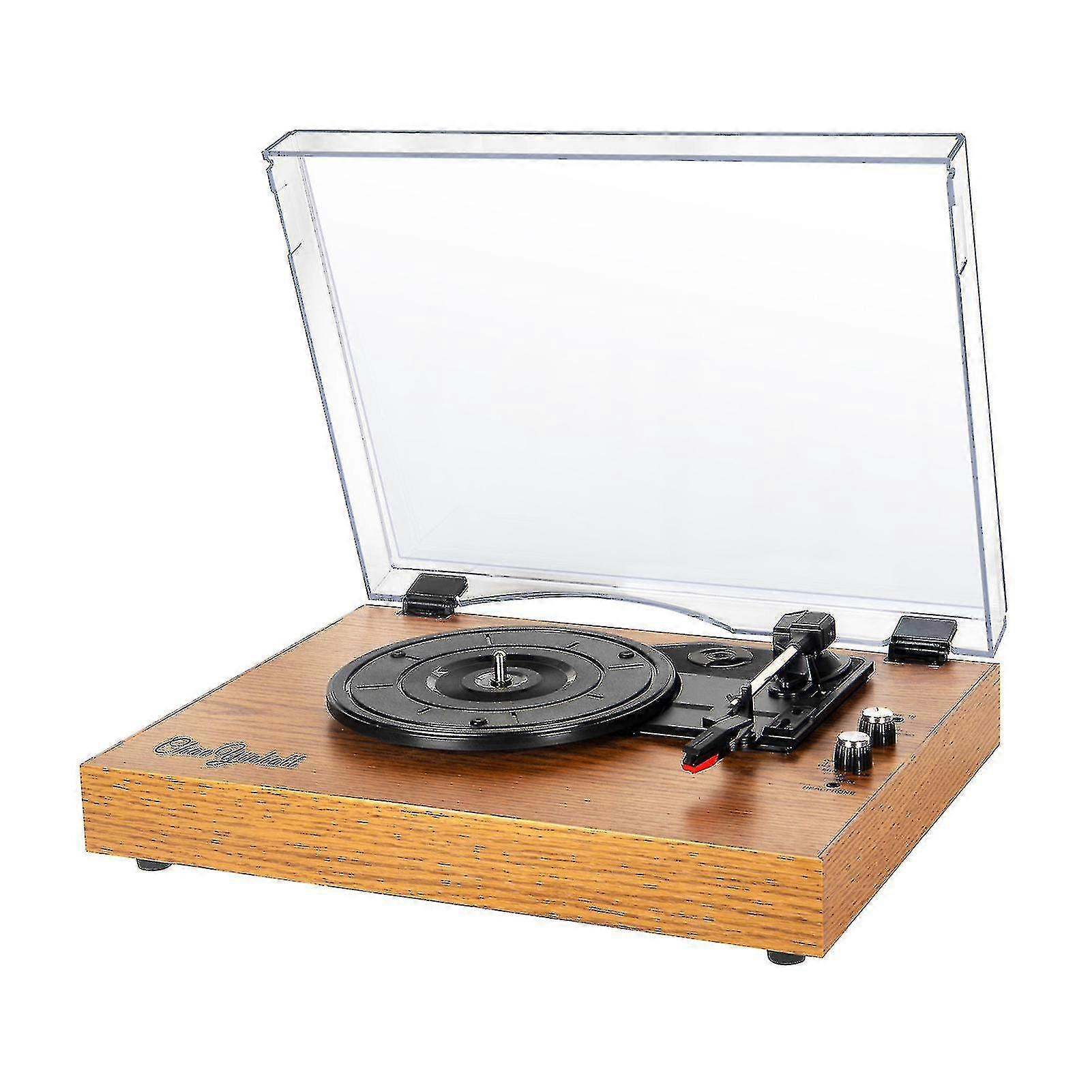 Retro Record Player avec fonction Bt 33/45/78rpm 3 vitesses Line-in Antique Gramophone Platine Vinyle Audio Rca R / l 3.5mm Usb Dc 5v Support 7/10/12