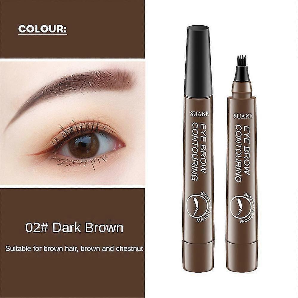 5-color Portable Long-lasting Waterproof 4 Heads Eyebrow Brush Not Easy To Smudge And Paste Easy To Use Makeup Eyebrow Pencil
