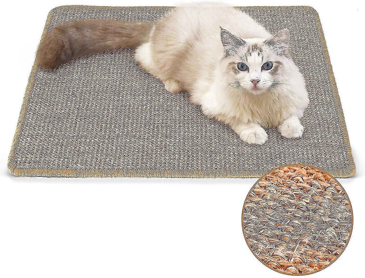 Cat Scratcher Mat, 23.6 X 15.7 Inch Natural Sisal Cat Scratch Mats