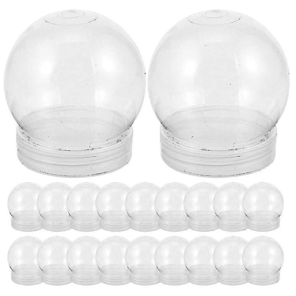 20Pcs Reusable Clear Water Globes With Screw Off Caps Empty Snow Globe Making Props -Z