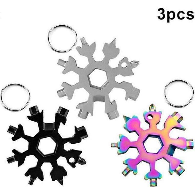 3pcs Snowflake Multi-Tool 18-in-1 Stainless Steel Multi-Tool Snowflake Shape Screwdriver