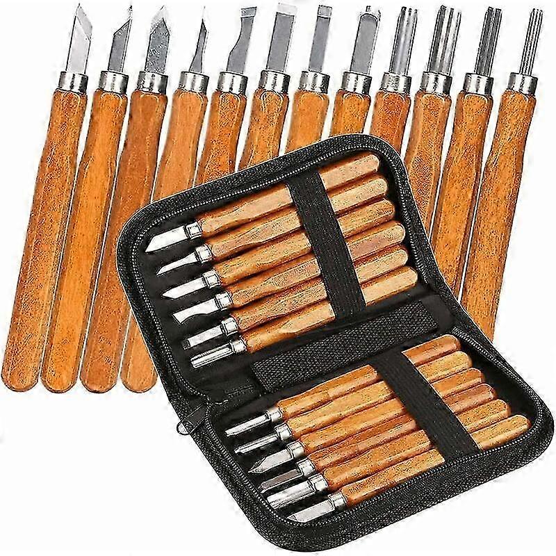 طقم أدوات نقش الخشب ، أداة نحت الخشب ، إزميل الخشب المصنوع يدويا DIY المهنية نحت الخشب النجارة للمبتدئين والنقاشين والفنانين