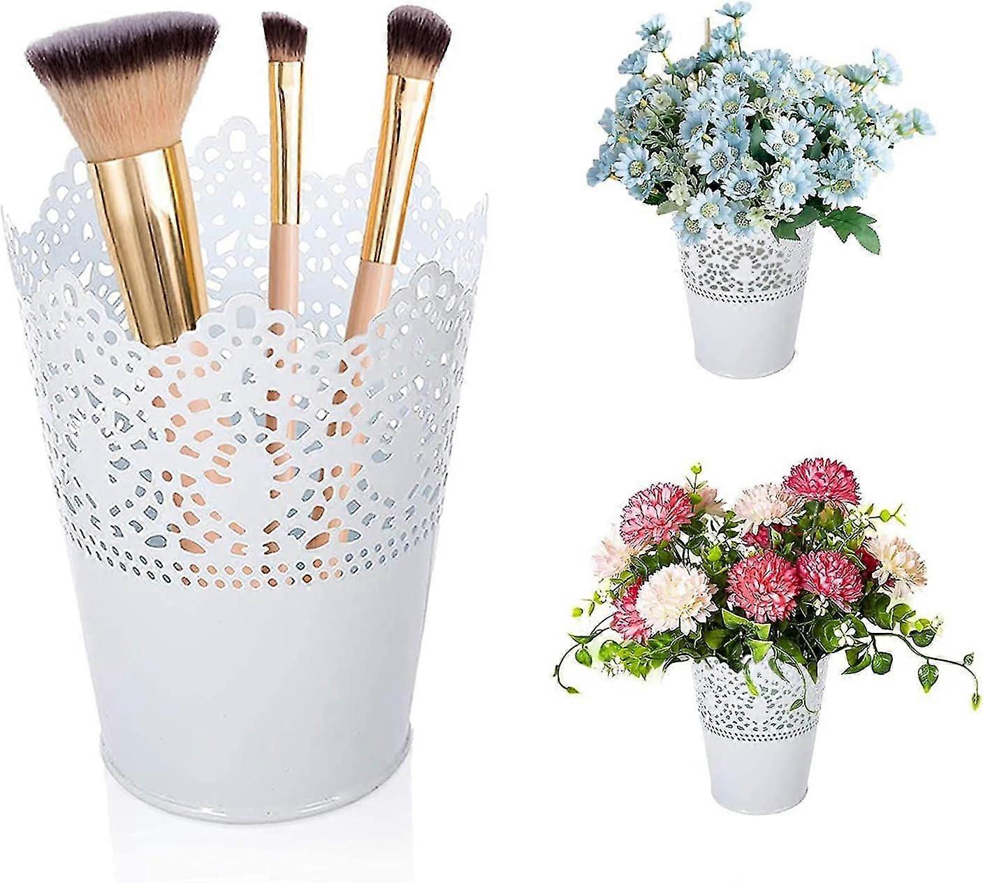 2-piece Makeup Set, Desk Storage Basket Pen Holder And Makeup Brush Container