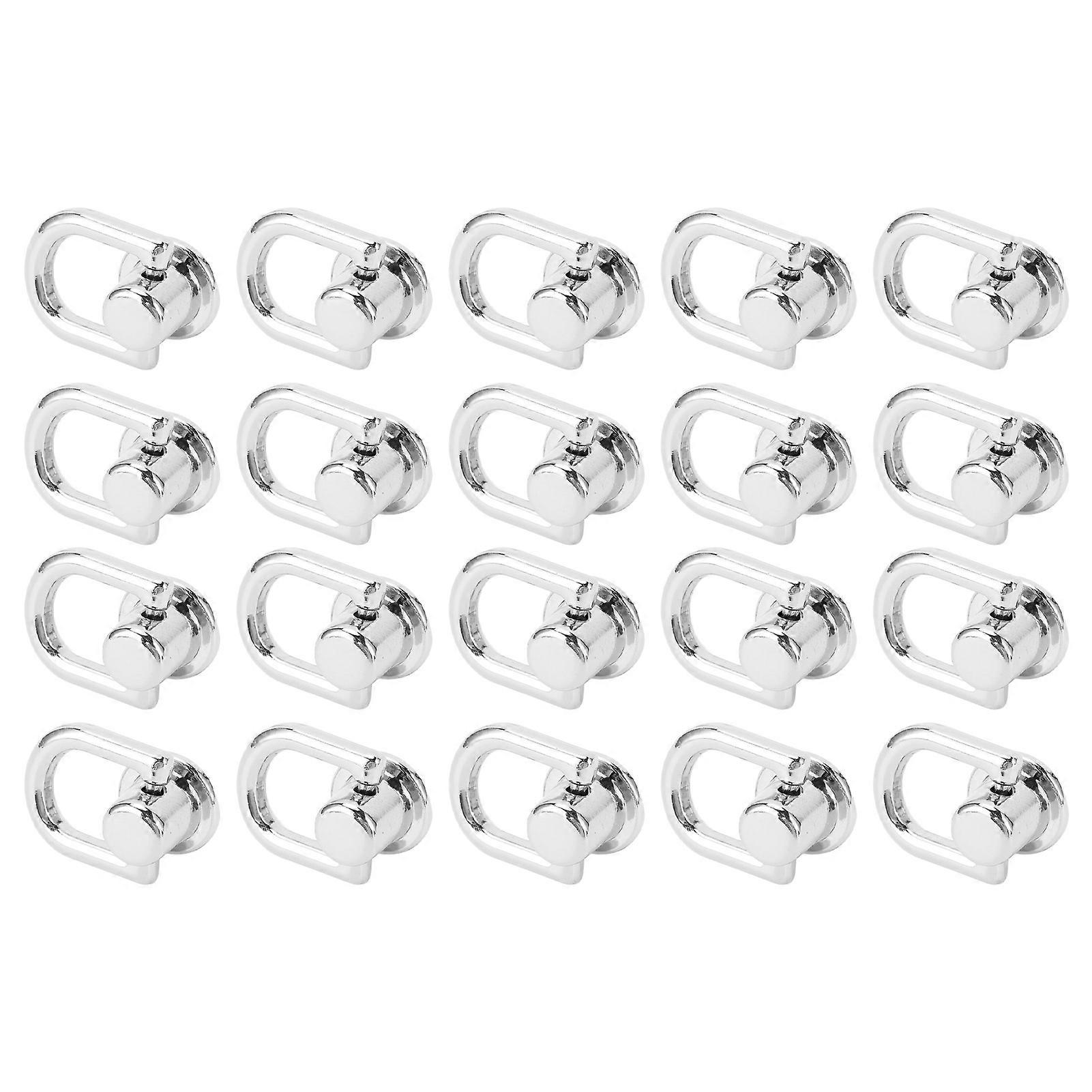 20PCS D Ring Rivet 16x12mm 360° Rotating Silver DIY Leather Belt
