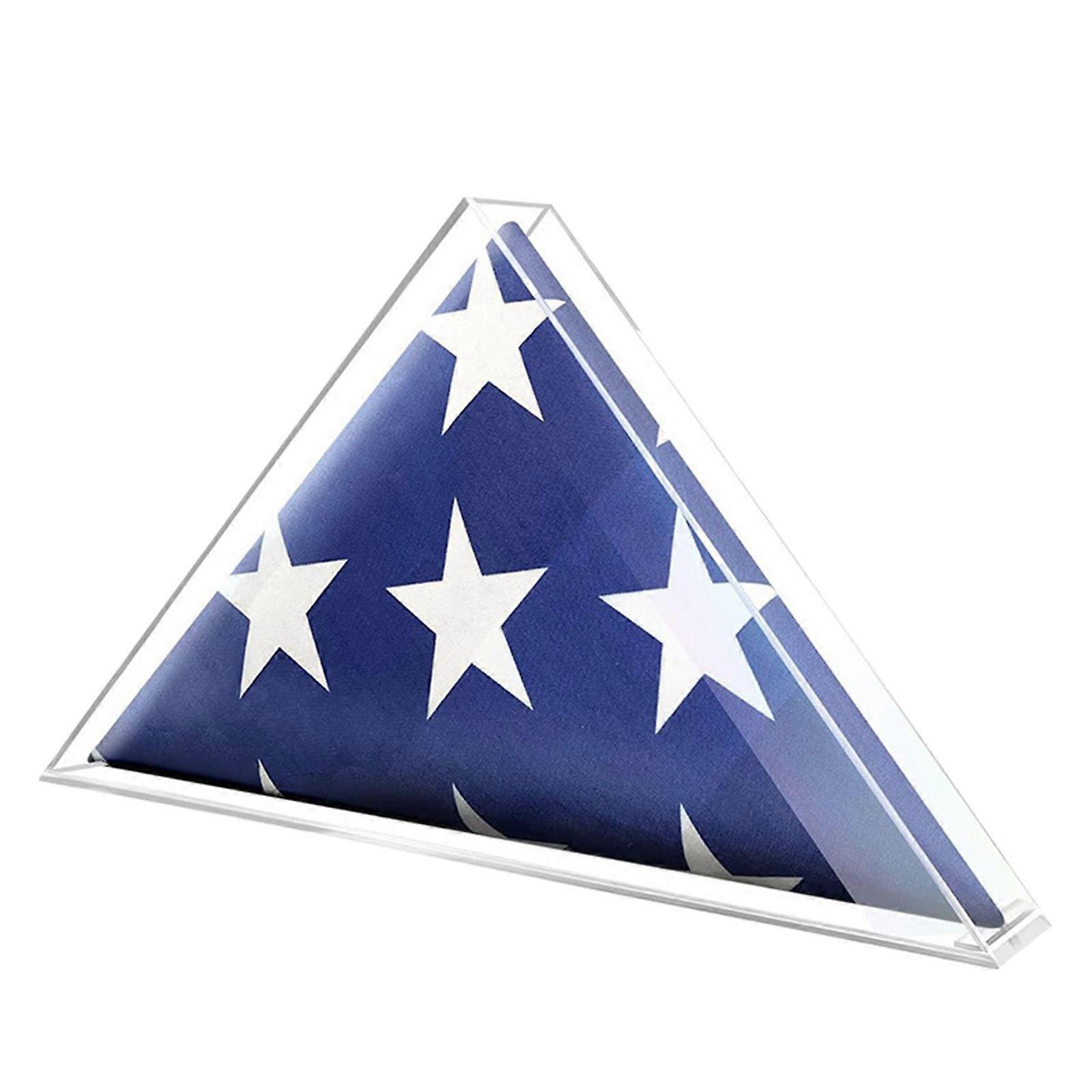 Convenient Flag Container Clear Flag Holder with Cover Transparent Flag Display Case Triangle Flag Storage Solution  S