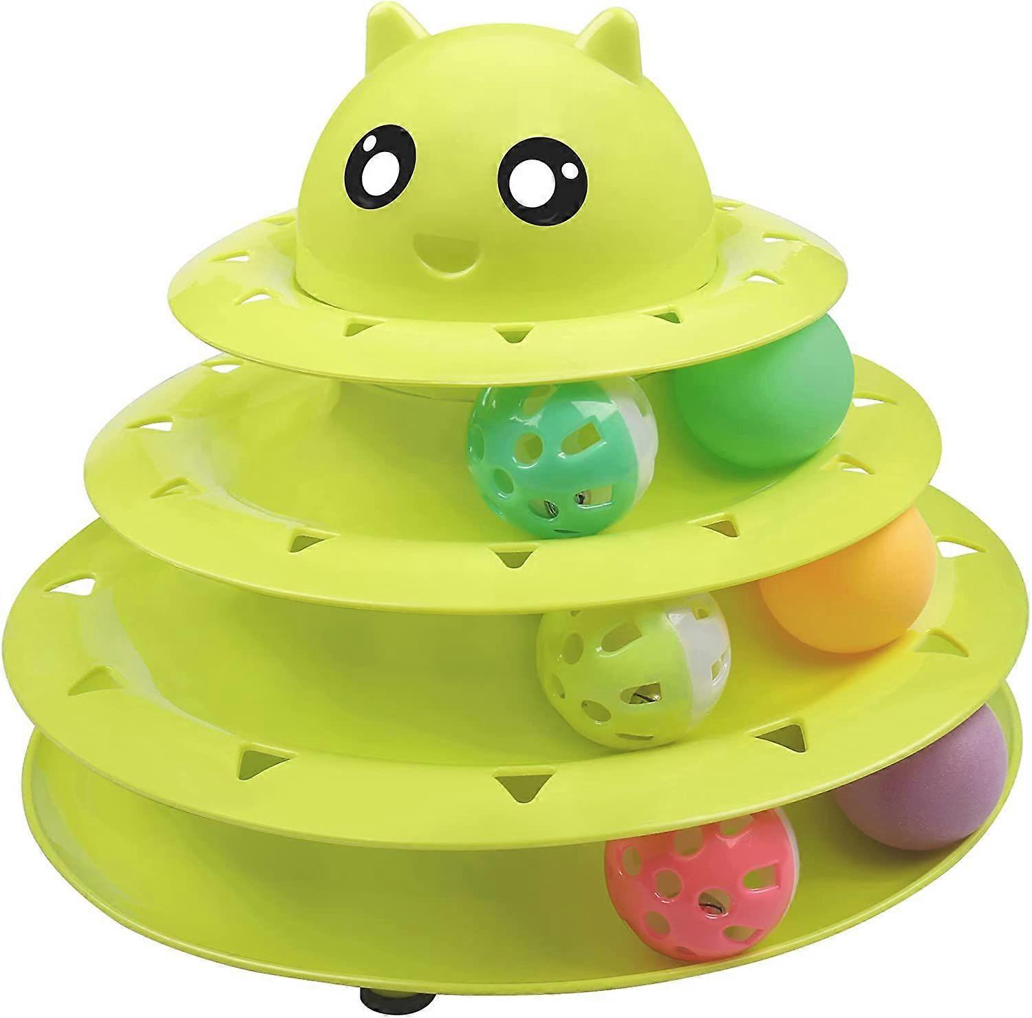 Cat Toy Roller 3-Level Turntable Cat Toys Balls with Six Colorful Balls Interactive Kitten Fun Mental Physical Exercise Puzzle Kitten Toys.