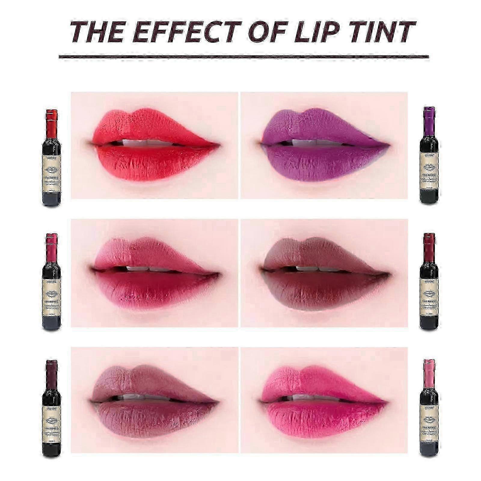Eelhoe赤ワインボトルリップグレーズ染料リップリキッドセット保湿は赤ワインボトルのリップを色あせさせません