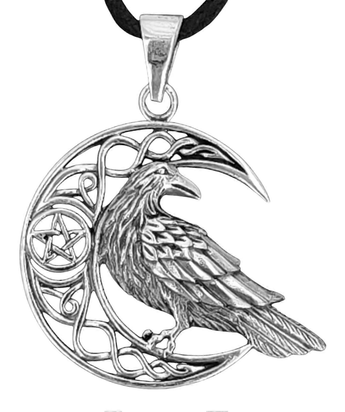 Raven in the Moon 380 with Snake Chain - Silver
