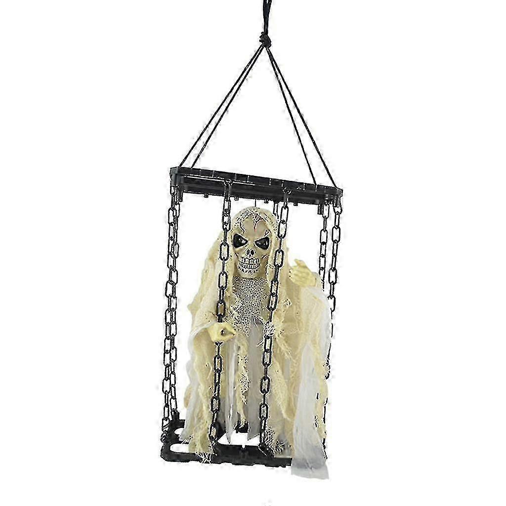 Voce spaventosa animato scheletro decorazioni di Halloween puntelli per esterni bianco XXF f54