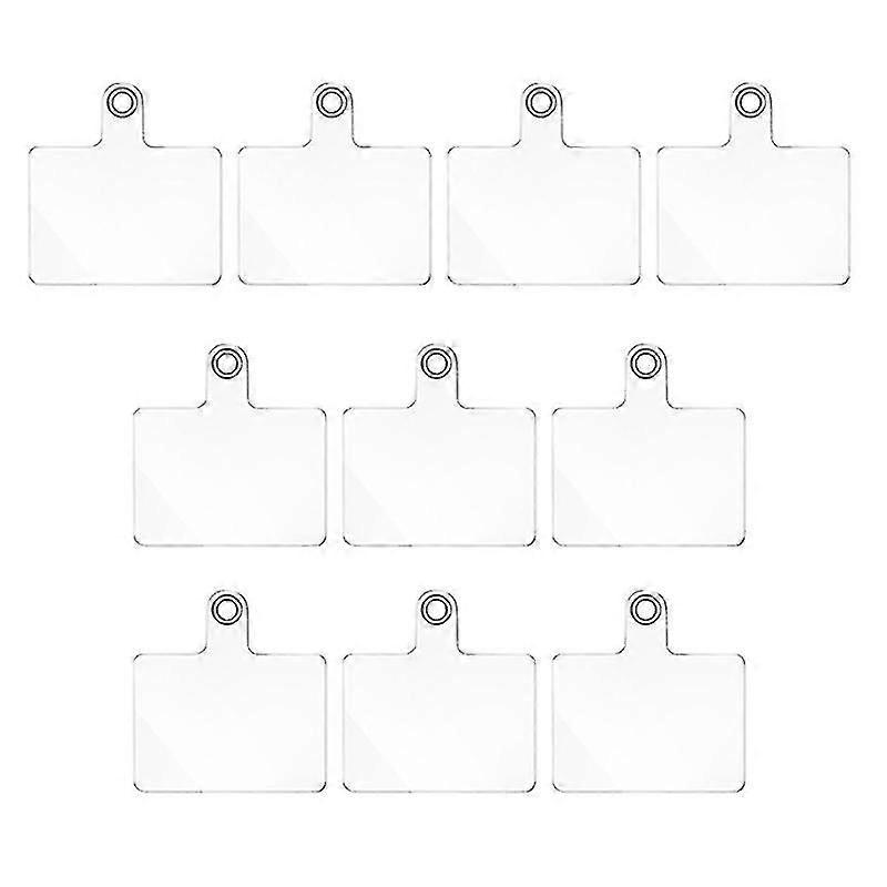 10pcs Universal Detachable Transparent Mobile Phone Lanyard Patch Phones Crossbody Strap Hanging Cord Replacement Gasket
