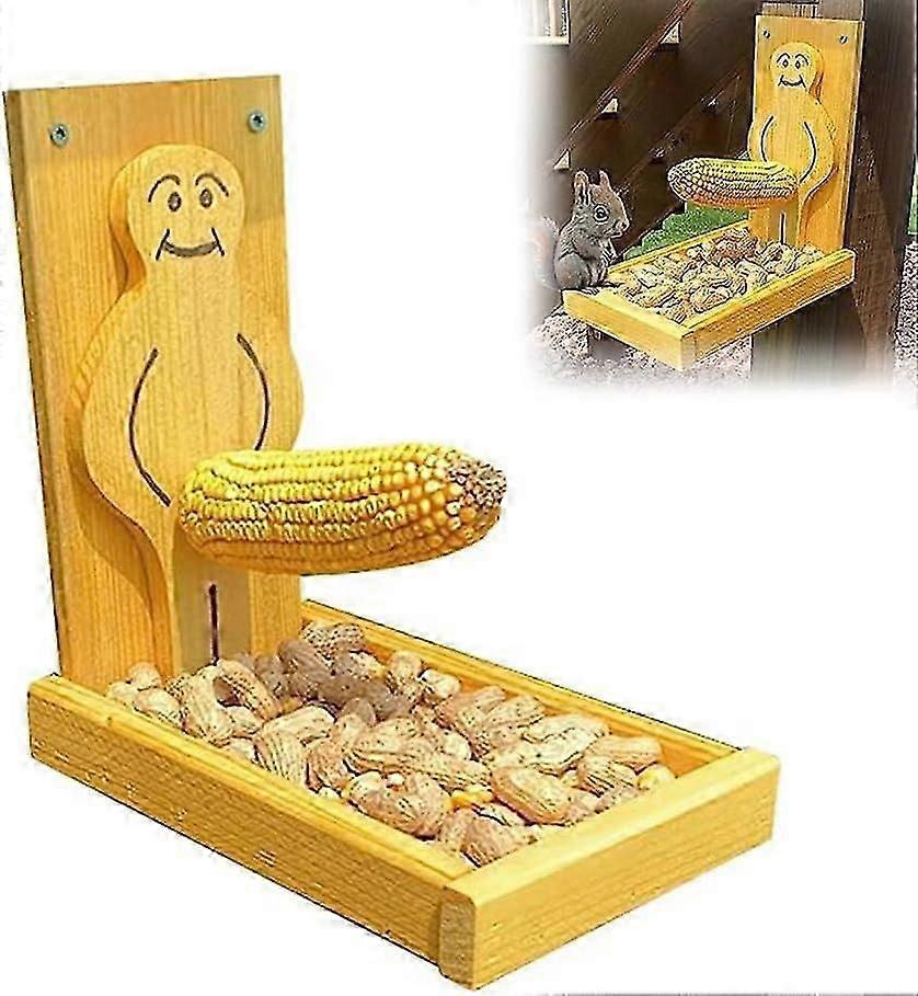 υψηλής ποιότηταςProud Man Squirrel Feeder, Funny Proud Man Squirrel Feeder Wild Bird Feeders Wooden Decoration Squirrel Feeder Bird Lovers Δώρα