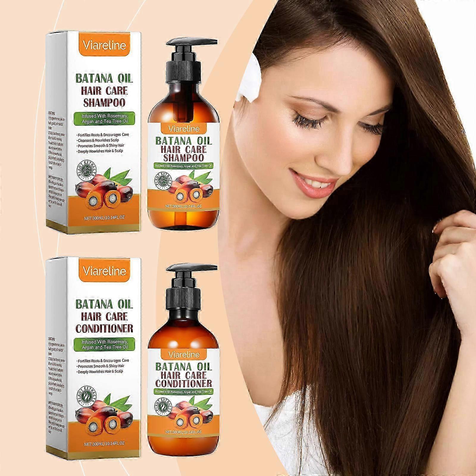 ExquisiteBatana Oil Hair Growth Shampoo and Conditioner Set, shampooing contre la perte de cheveux pour les cheveux clairsemés pour les femmes et les hommes - hydrate les cheveux secs, améliore le cuir chevelu