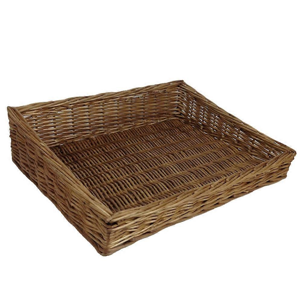 Large Flat Wicker Display Tray