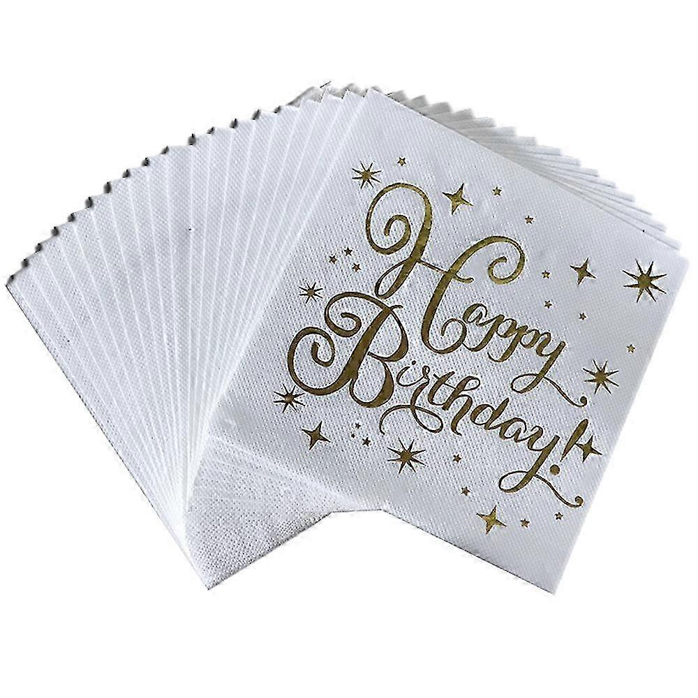 Serviettes de cocktail de mariage Serviettes de table jetables de dessert en feuille d’or pour la réception de mariage