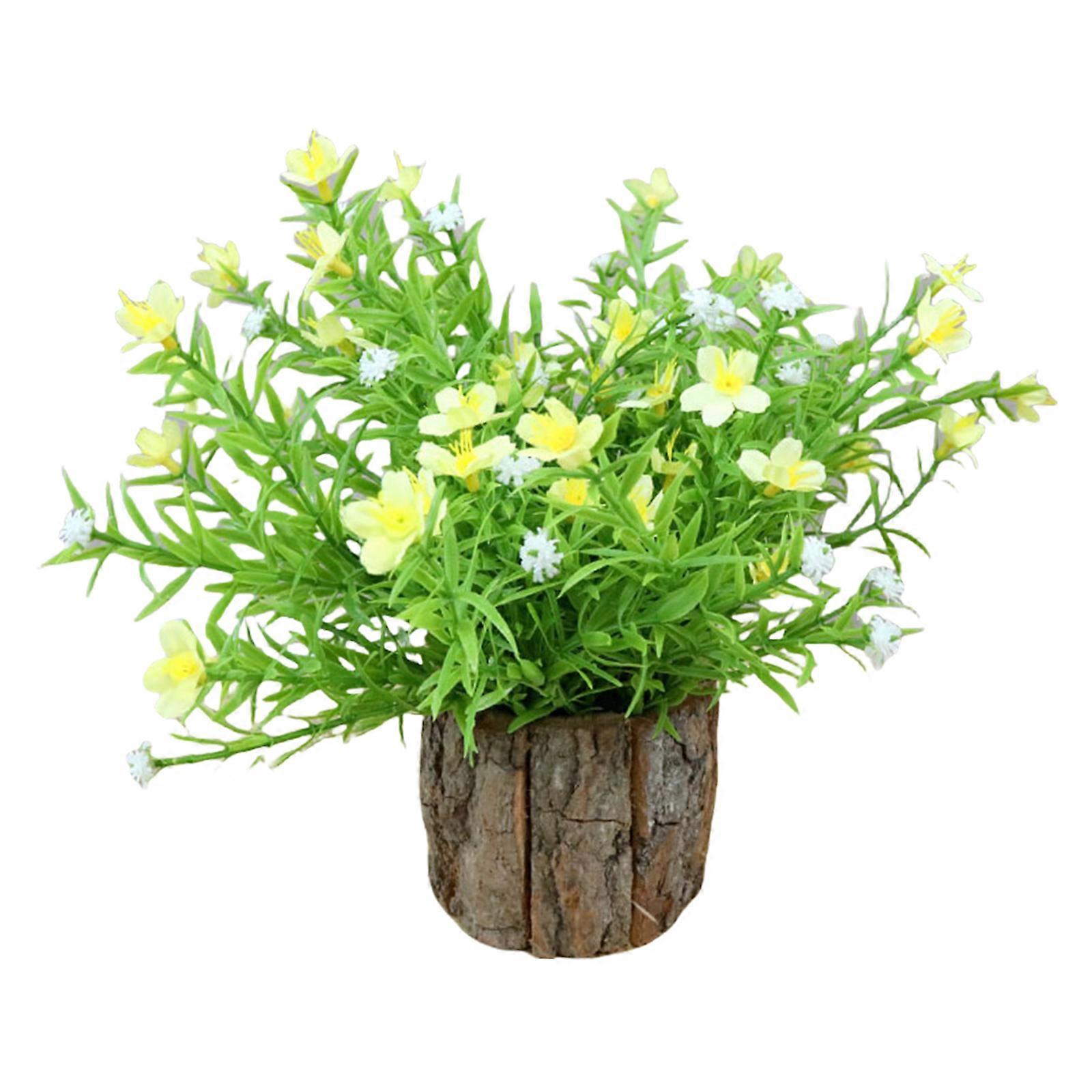 Decorative Artificial Plant with Pots Small Artificial Potted Plant Great For Enhancing Home And Office Ambiances  Yellow