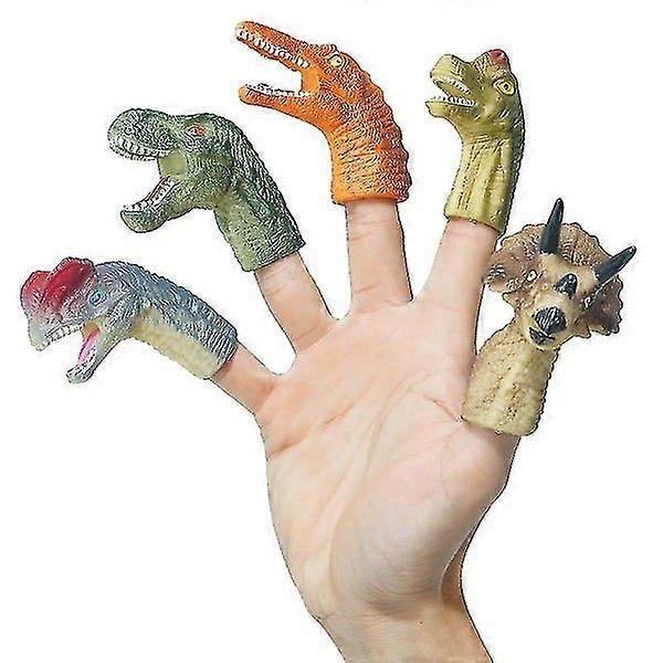 Dino Puppet Sets - 5 Vibrant Dinosaur Hand Puppets for Kids, Perfect for Imaginative Play and Gifts