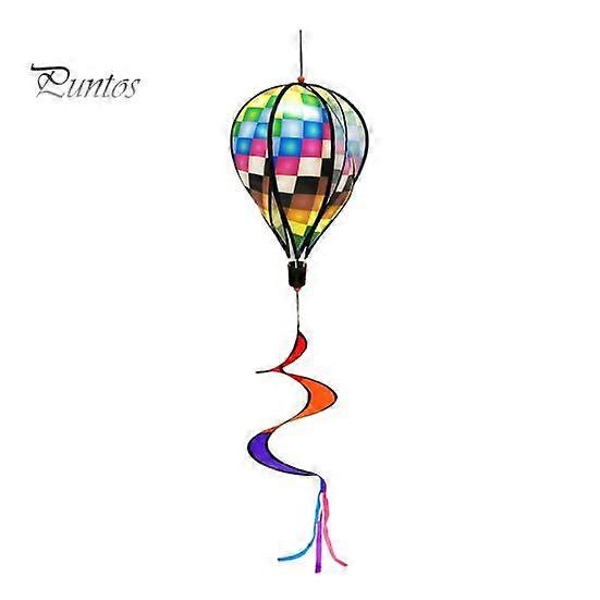 Hot Air Balloon Wind Spinner Rainbow Pinwheel Windmill Garden Gift PVC Panel Colorful Rotating Wind Swirls Patio Decor