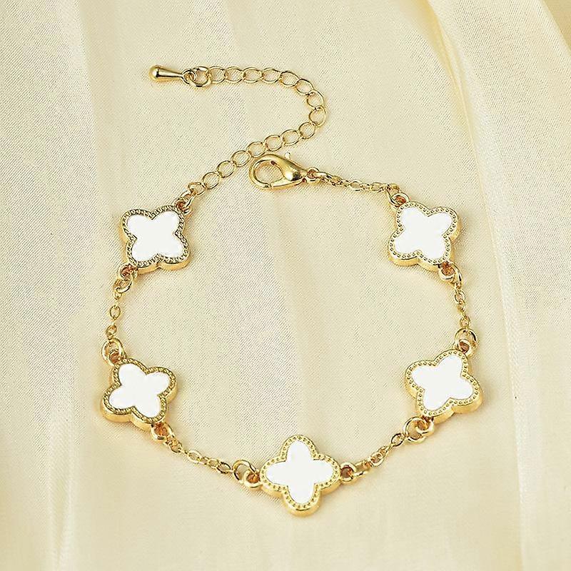 Fashionable Leaf Grass Bracelet Women's Solid Color Premium Feel Bracelet Single sided Multi Color Bracelet