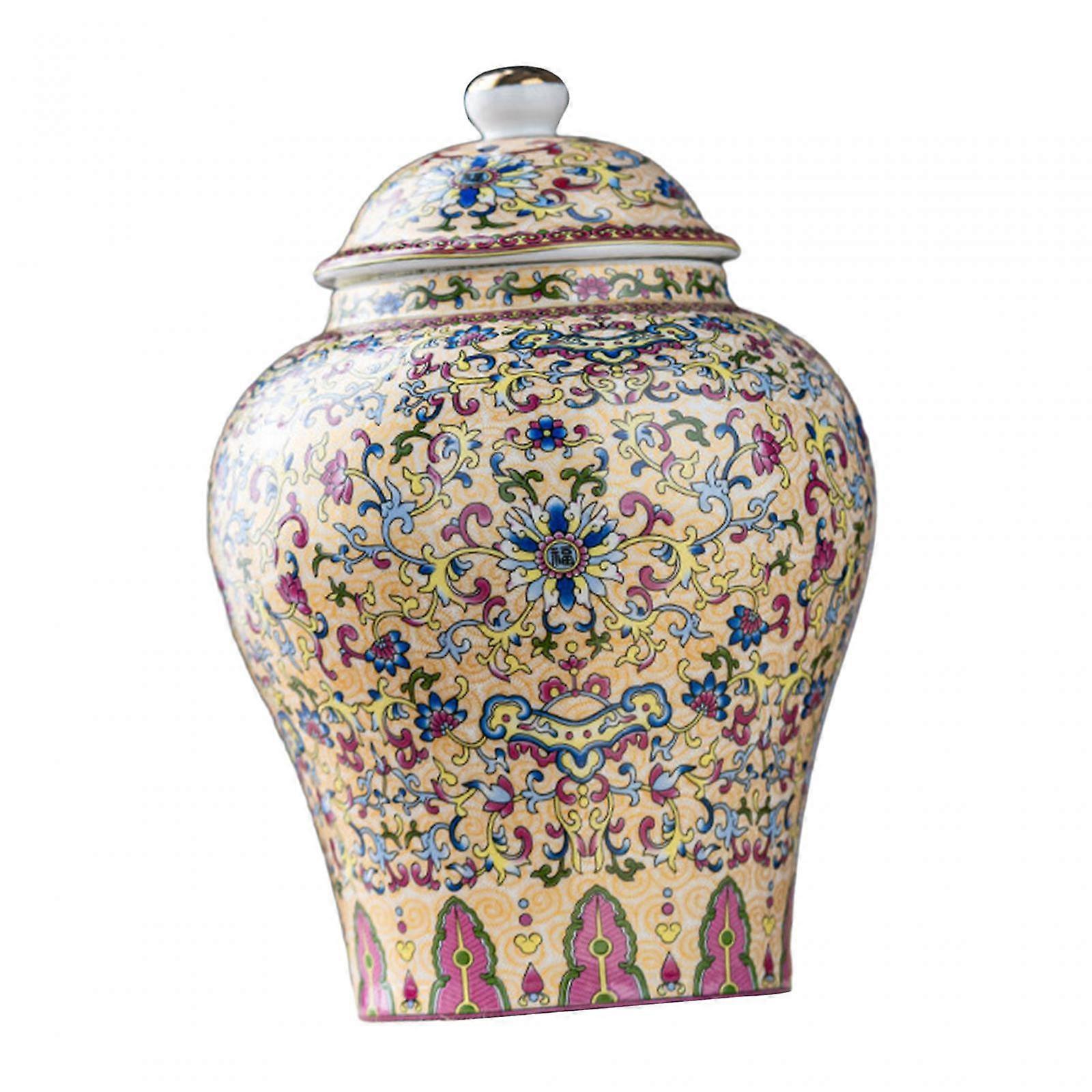 Ginger Jar Porcelain Jar Decor with Lid,Multifunction,Ceramic Tea Container