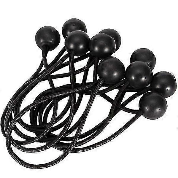 10x Rubber Strap with Ball Black
