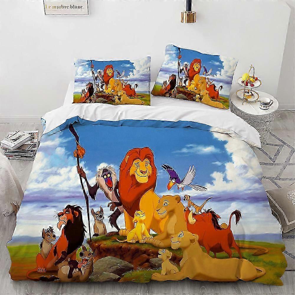 y542 Lençóis O Rei Leão Simba Conjunto de Cama para Meninos, Único, Capa de Edredom Tamanho Twin, Conjuntos de Capas de Edredom, Colchas de Adolescente Lençóis vvb542