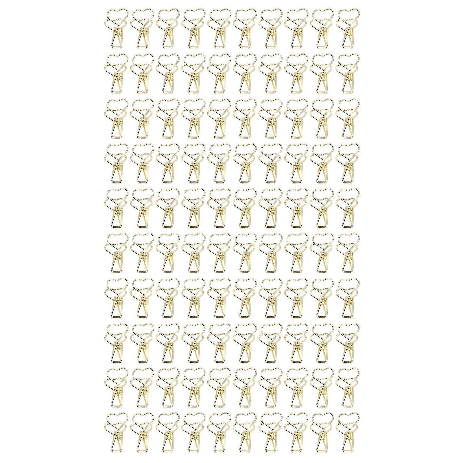 100pcs coeur style longue queue forme métal fer creux design mini Fun reliure clips pour documents billets