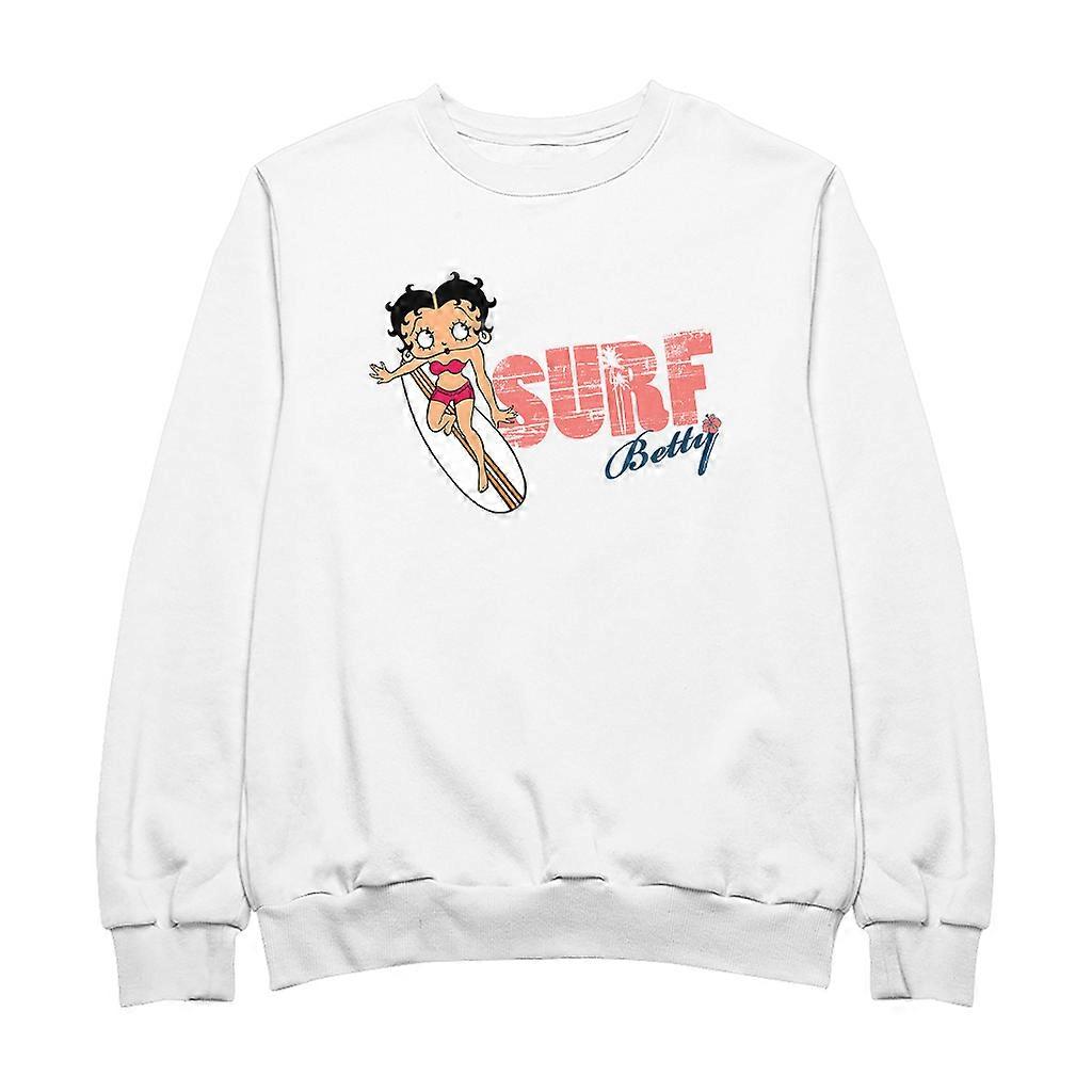 Betty Boop Surf Red Stripe Board Men's Sweatshirt