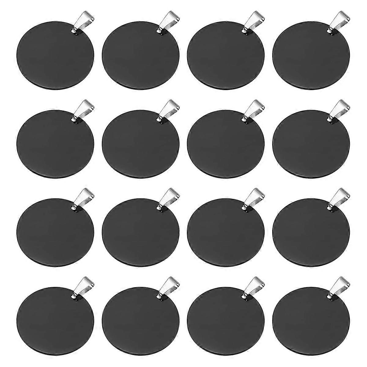 16Pcs Metal Stamping Blanks, 30mm Round Stamping Name Tags Blanks Metal Plate with Hole, Dog Tags