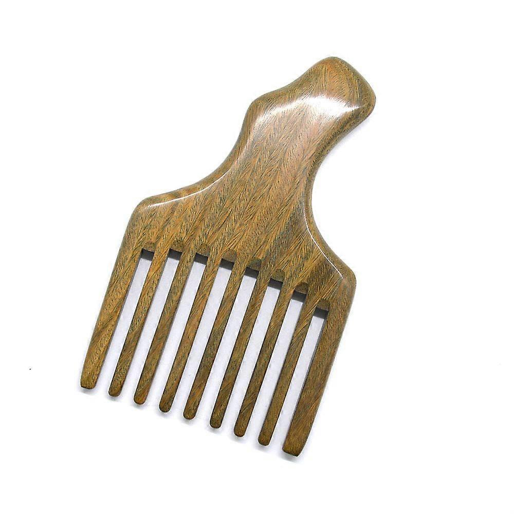Natural Green Sandalwood Comb for Precision Hair and Beard Grooming, Eco-Friendly Material, Anti-Static Design, Fine Tooth
