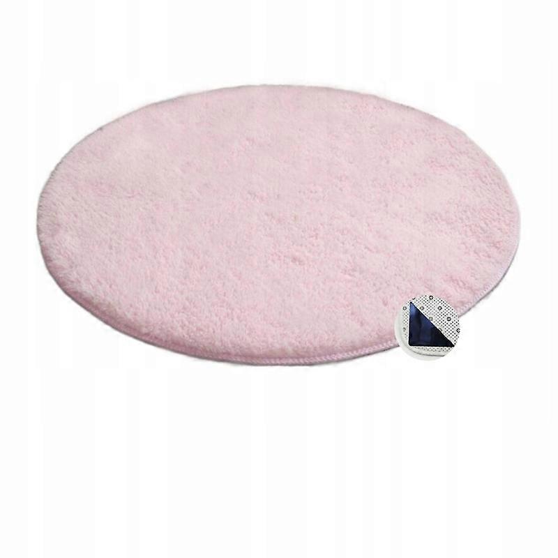 Carpet Shaggy Round 140x140cm Pink Soft Plush Floor Mat