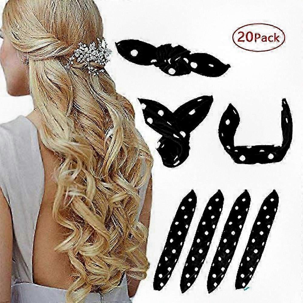 סט גלילי שיער ללא חום - 20 יחידות מסלסל קצף רך לעיצוב לילה, כלים לסלסול שיער ללא חום.