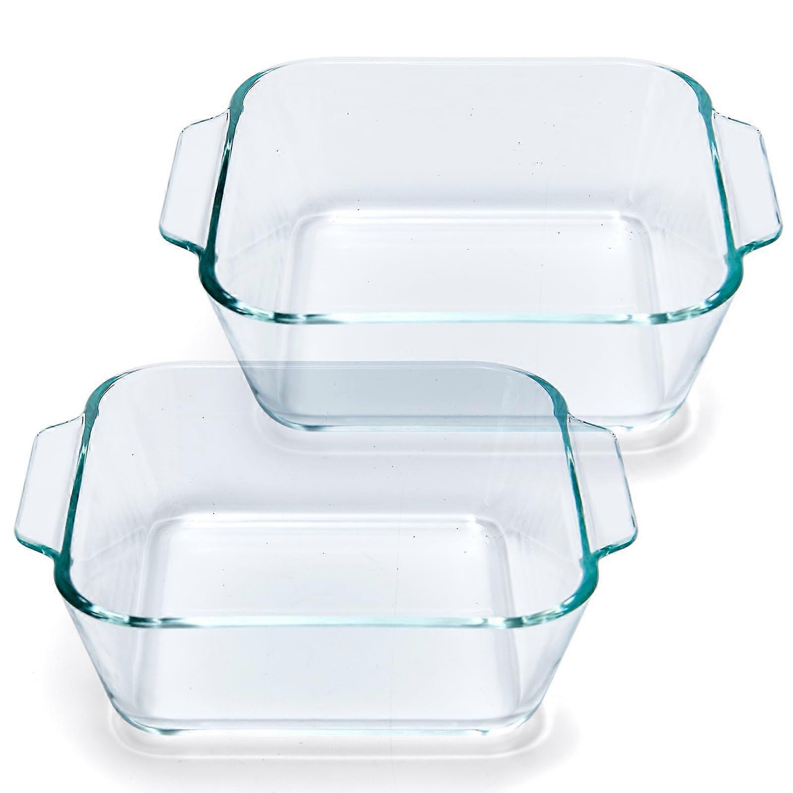 Small Casserole Dishes 2 Pack 5 Inch Glass Square Baking Dish Clear Oven Microwave Air Fryer Compatible