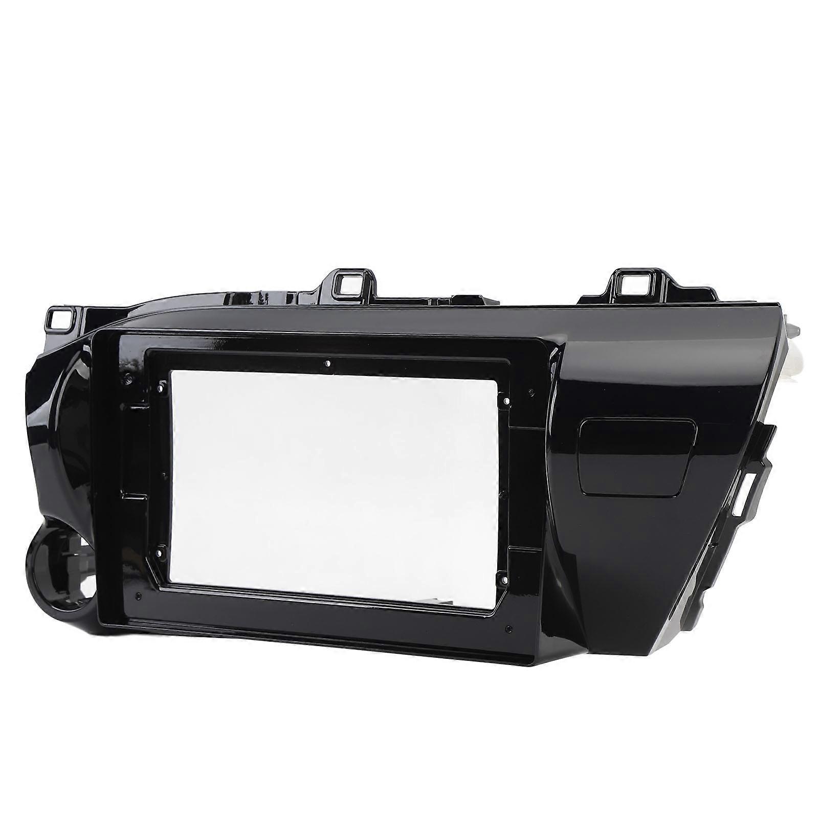 10.1in 2Din Car Radio Stereo Panel Frame Left Hand Drive Protective Navigation Fascia Dash Panel Frame for Hilux 2015 to 2018 With Power Cord 